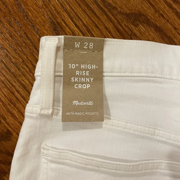NWT Madewell White 10” High Rise Skinny Crop Jeans - Waist 28 - Picture 5 of 8